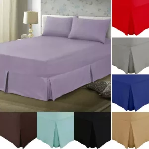 100% Egyptian Cotton PLEATED VALANCE Extra Soft Hotel Quality Fitted Sheet