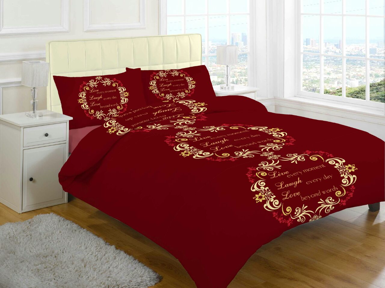 Flannelette 3pc Sheets Set ASHER-RED