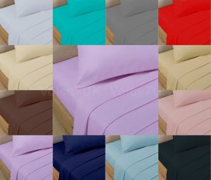 100% Cotton T200 Fitted Bed Sheets Percale Quality with 200 THREAD COUNTS