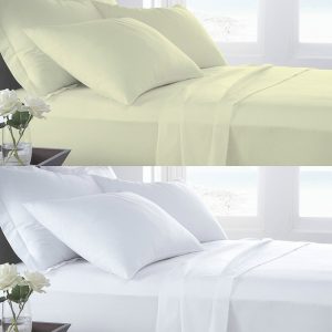 100% Egyptian Cotton T400 Flat Sheets - High 400 Thread Count Bedding Colors & UK Sizes