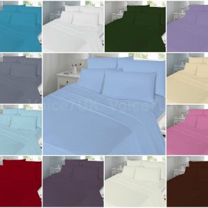 Plain TC180 Fitted Bed Sheet Box Depth [25cm] ​- Poly Cotton Fabric 180 Thread Count Percale Super Quality
