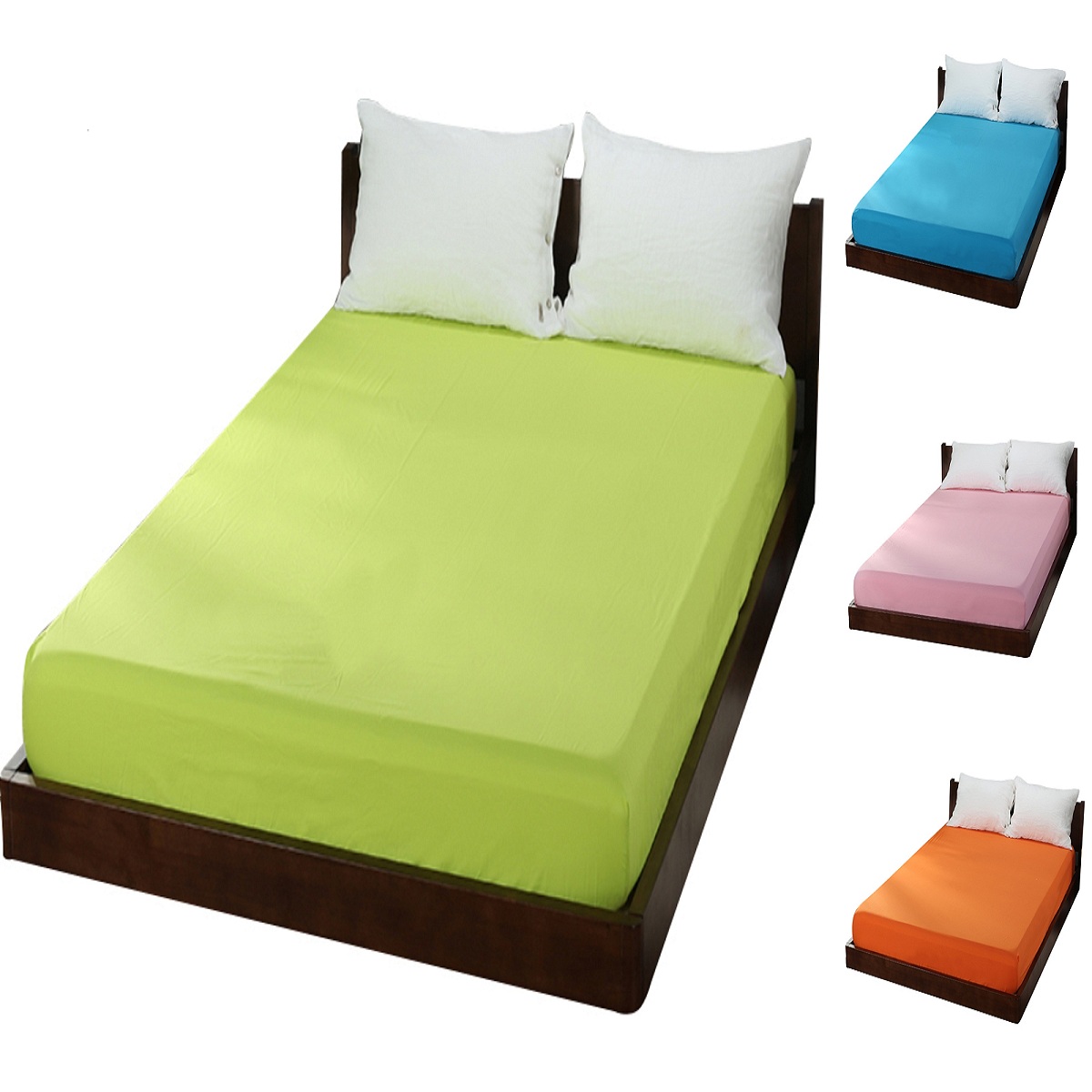 Polycotton 10'' 25cm Deep Plain Dyed Fitted Bed Sheets All UK Sizes Available 