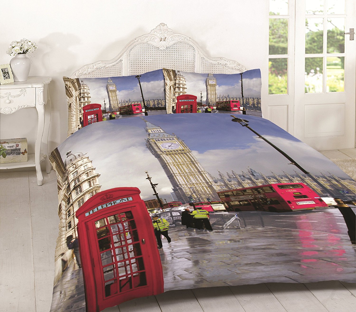3D London Duvet Cover Sets With Pillowcases - Poly Cotton Fabric 3D Bedding