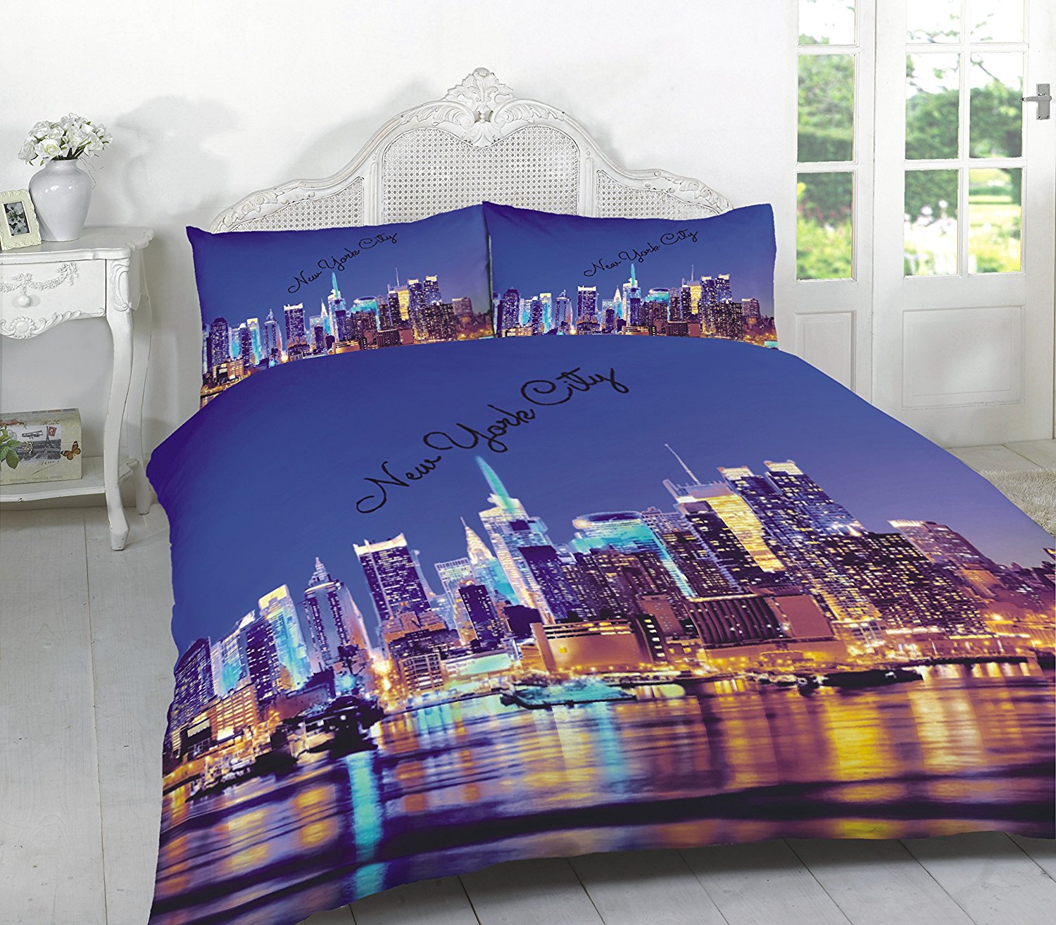 3D New York Duvet Cover Sets With Pillowcases - Poly Cotton Fabric 3D Bedding