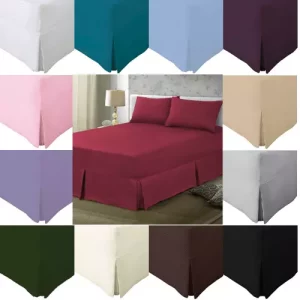Pleated Valance Fitted Sheets - Extra Deep Non-Iron Percale Quality 180 Thread Count
