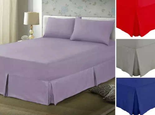 Boom Pro Pleated Base Valance Sheets Egyptian Cotton Bed Sheet Set Pillowcase UK 