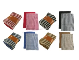 COTTON CHECK Terry Tea Towels Extra-Absorbent Catering Kitchen Towels