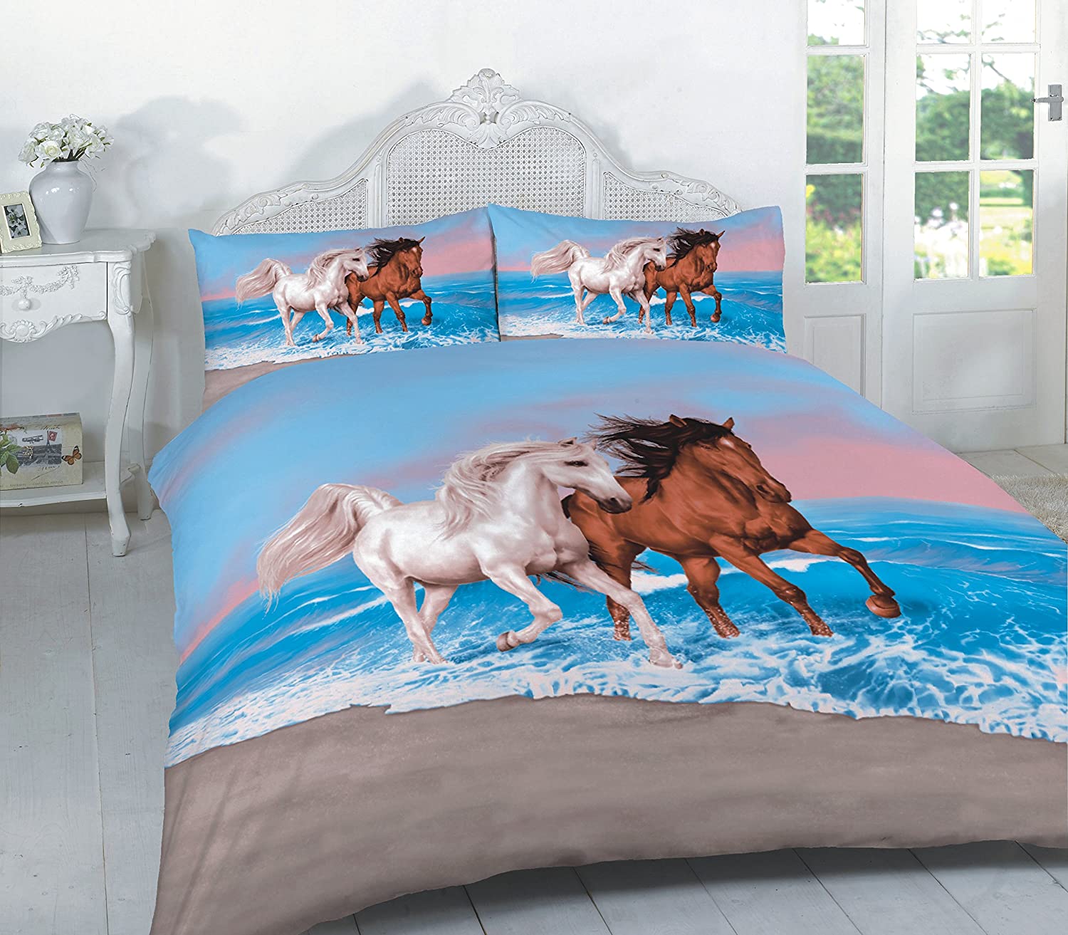 Multi Horse Printed 3d bedding Duvet Cover sets - Available All UK Sizes & with Pillowcases