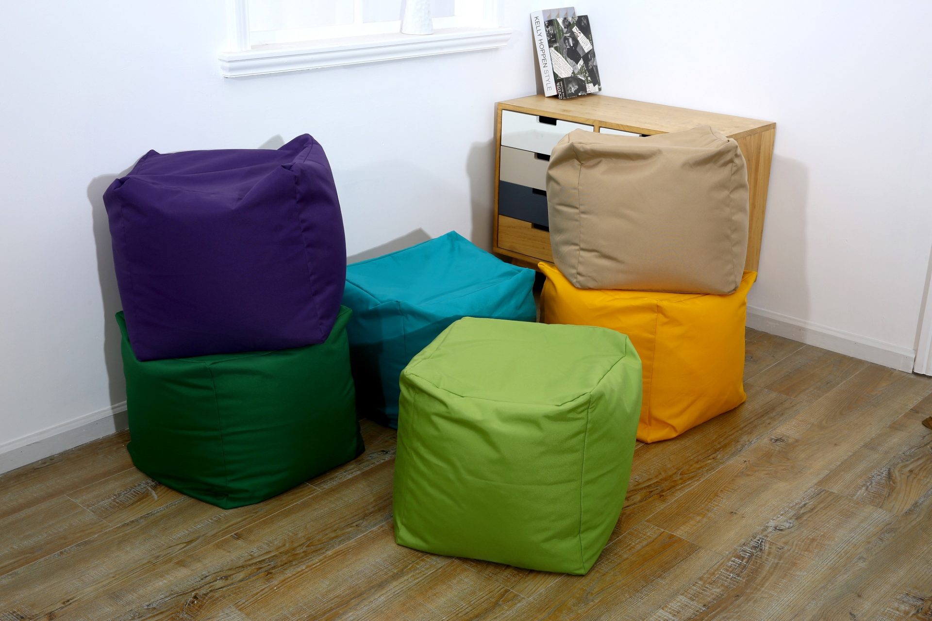 Waterproof Bean Bag Chair Footstool Cube