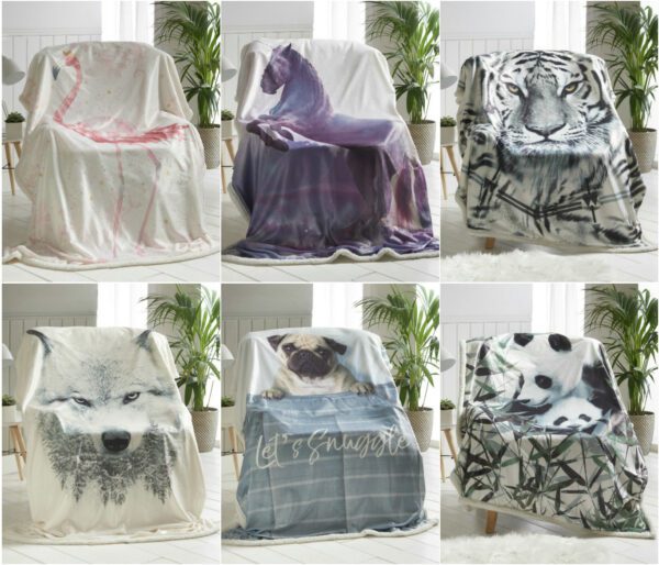 Printed Animal Throws Blanket - Cozy & Warm Throw Modern Designs