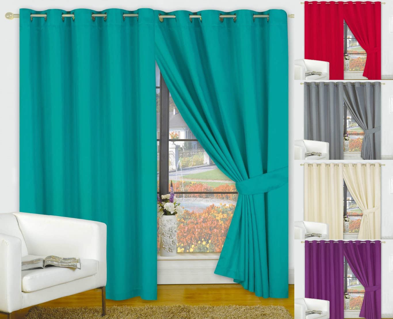 Faux Silk Lined ReadyMade CURTAINS.