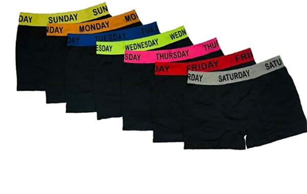Men's Boxer Shorts 7 Days Pack (Monday to Sunday) Weekdays Weekend Novelty